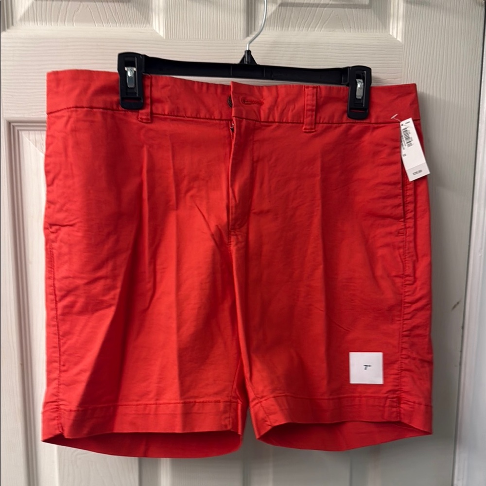 Old Navy Red Flat Front Shorts Casual Cotton Blend